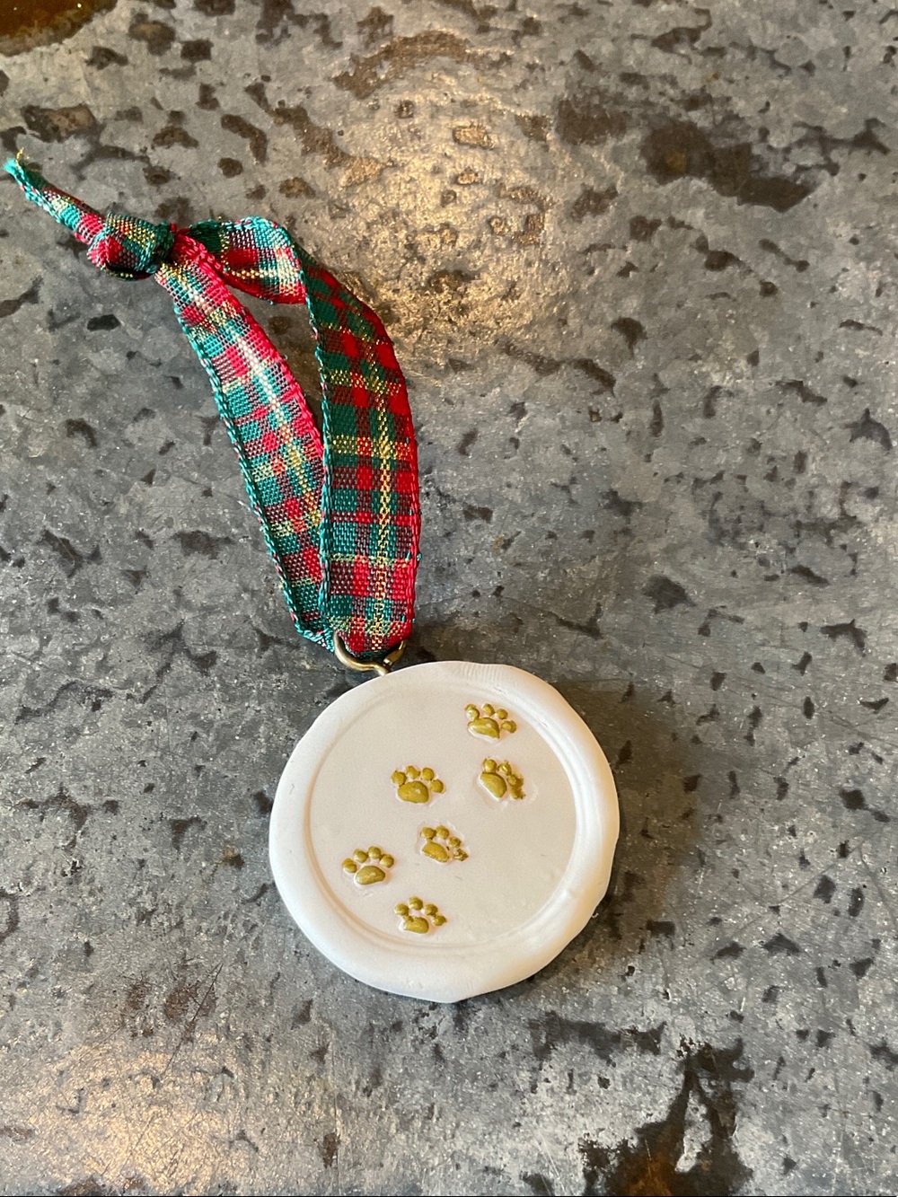 Clay Paw print Ornament